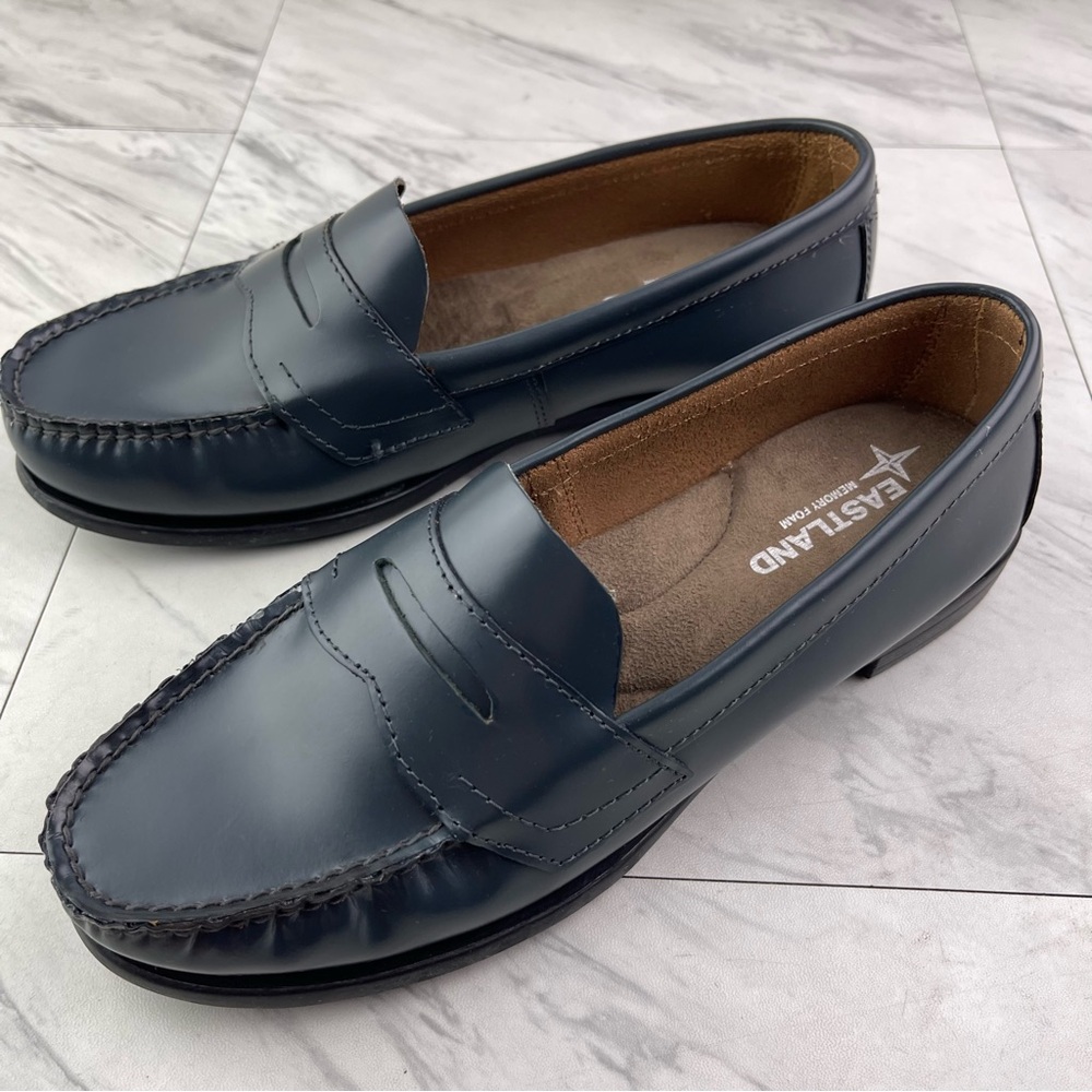 Eastland Classic II Women’s 7.5 Blue Leather Moccasin Penny Loafers Slip On Shoe - Picture 12 of 13